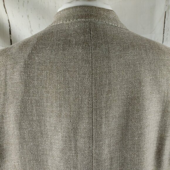 Joseph Abboud 46R Linen Blend 2 Button Grayish Tan Textured Blazer Sport Coat - Picture 7 of 13